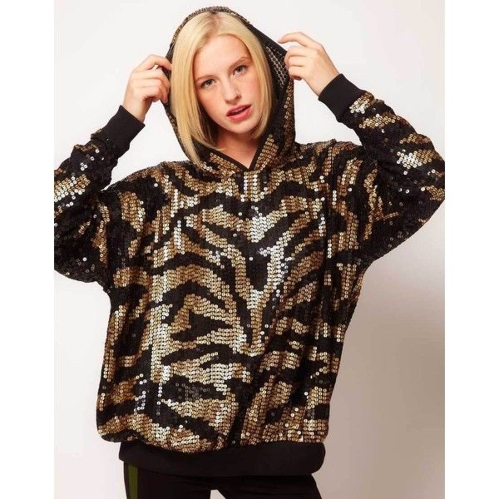 ASOS Tiger Sequin Embellished Hoodie
